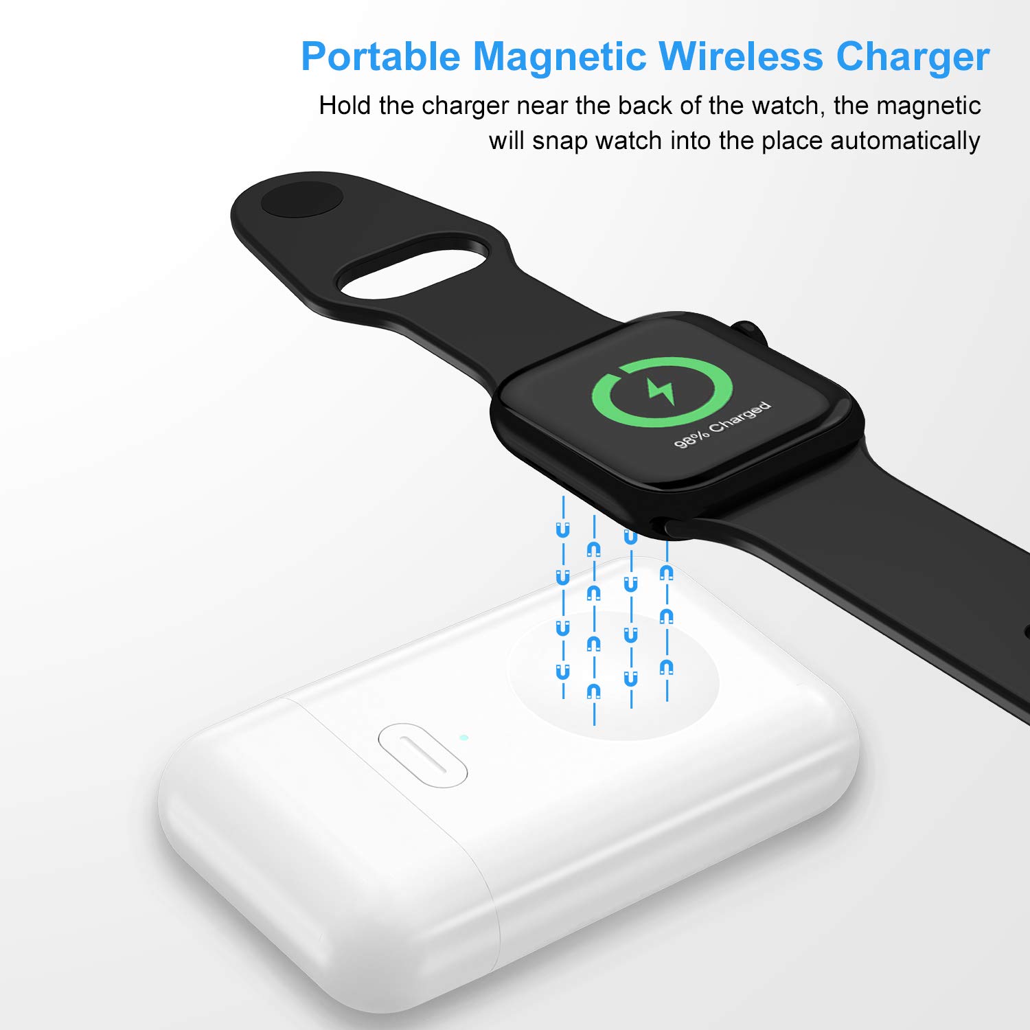 DeLX™ Apple Watch Powerbank Oplader (1800 mAh) - Hvid