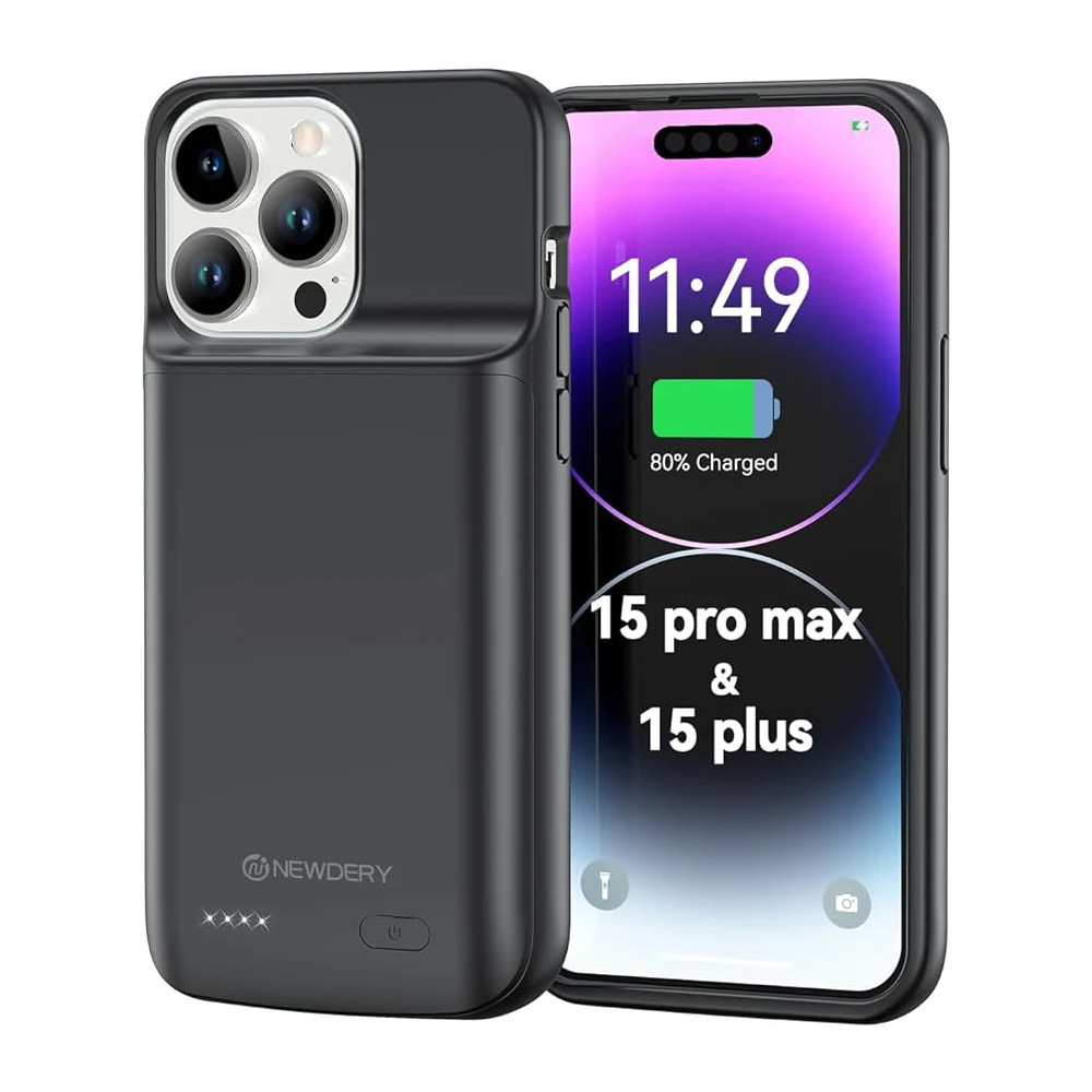 NEWDERY iPhone 15 Plus and iPhone 15 Pro Max Battery Case 5000mAh ...